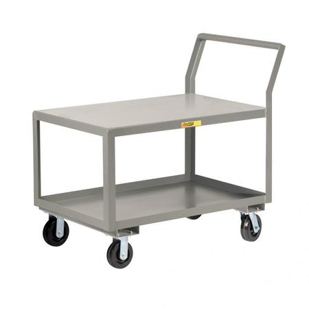 LITTLE GIANT Sloped Handle HD Utility Cart, 3600 lbs, Flush Top, 30x48, Floor Lock GCK30486PYFL